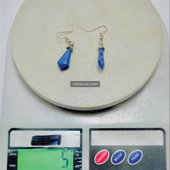 Dangle Earrings, Gemstone Dangle Earrings, Lapis Lazuli Handmade Earrings - Picture 4 of 10